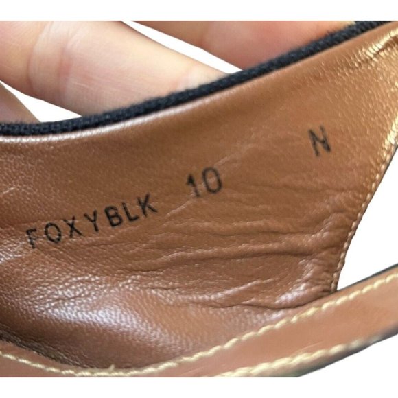 Sesto Meucci Black Fabric & Patent Leather Slingback Pointy Toe Heels Womens 10N - Picture 6 of 15